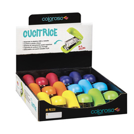 DISPLAY 18 CUCITRICI IN ABS COLORI ASSORTITI RIPLAST