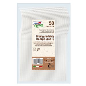 50 FORCHETTE AVORIO IN ESTABIO DOPLA GREEN ART. 03903