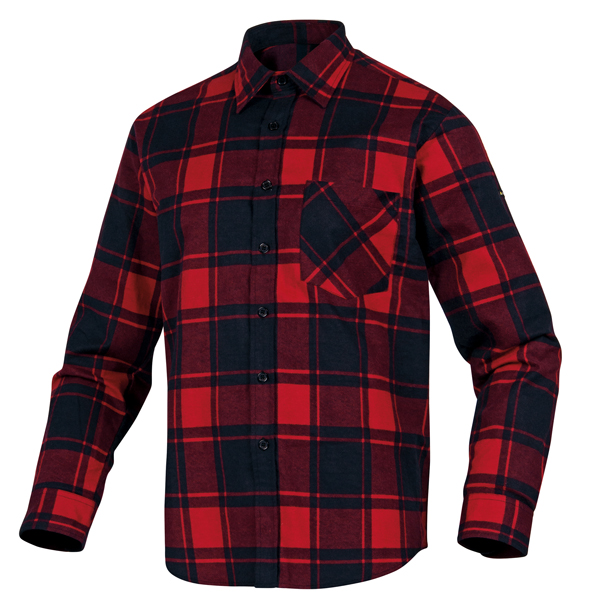 CAMICIA DA LAVORO RUBY IN FLANELLA DI COTONE TG. L ROSSO NERO